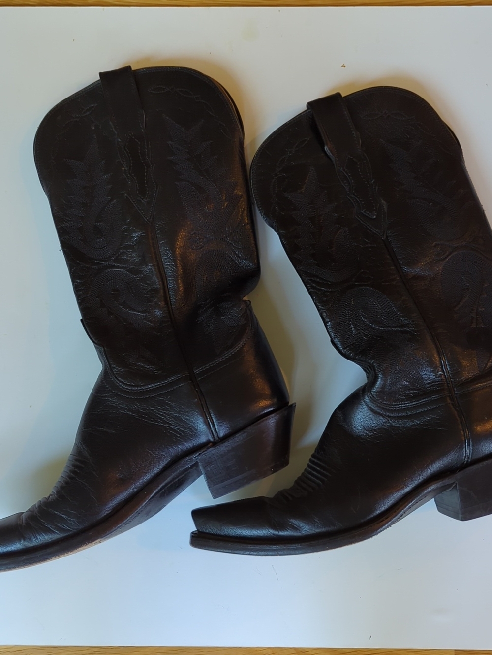 Lucchese 1883 Classic Black Western Cowboy Boots - Women